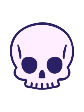 Çizgi roman tarzı kafatası animasyonunu salla ve durdur