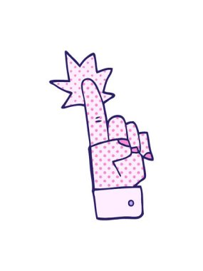 Çizgi film karalamalarının el hareketlerini salla ve durdur