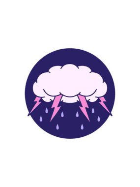 Bir fırtına bulutunun ikonik dövme tarzının gösterişli satış animasyonu