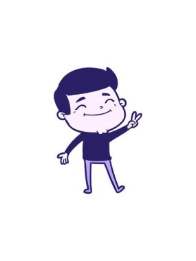 Mutlu çizgi film adamının gösterişli satış animasyonu