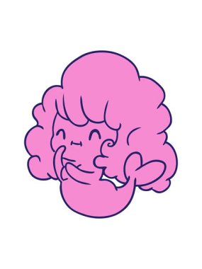 Çizgi film canlandırması Kawaii sevimli hayalet denizkızı.