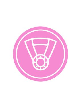 radioactive glowing animation of medal award circular icon symbol