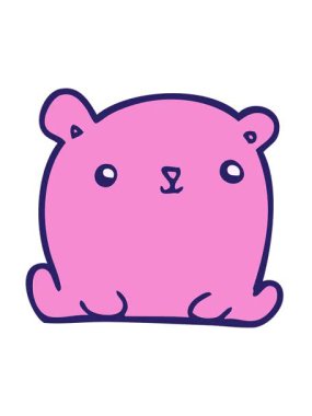 Karikatür ayı tasarımının titreşimli hareketi