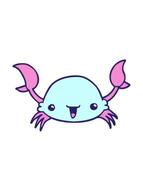 Çizgi film yengecinin basınçlı animasyonu