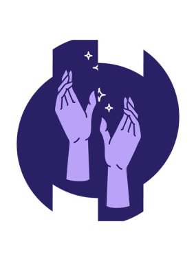 Ellere ulaşmanın ikonik dövme stili görüntüsünün bölünmüş hareket animasyonu