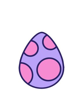 blinking radial lines animation of cute easter egg cartoon