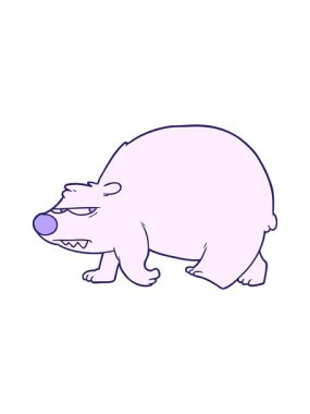 şirin kutup ayısı neon çizgi filminin pixelize etkisi