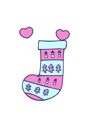 dönen kalpler bir Noel çorabının çizgi filminin animasyonu