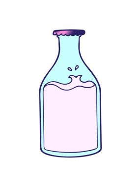 Çizgi film süt şişesinin hareketli animasyonu