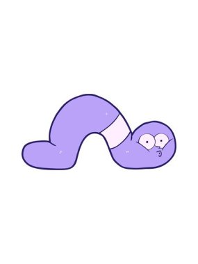 Çizgi film solucanının basınçlı animasyonu