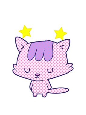 dönen yıldızlar kedi çizgi film çizimlerinin animasyonu