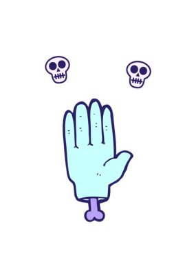 karikatür elin kafatası animasyonu