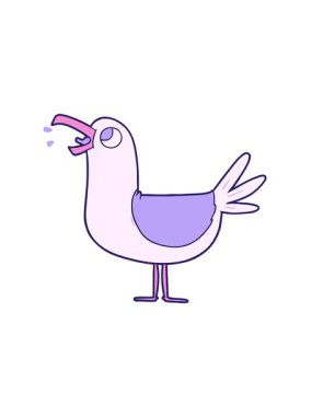 Çizgi film martısının hareketli animasyonunu oynat