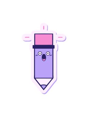 karikatür kaleminin çıkartmasının hareketli animasyonu