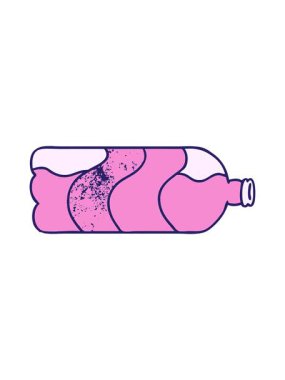 El yapımı karikatür karikatür gazoz şişesinin titreşimli animasyonu