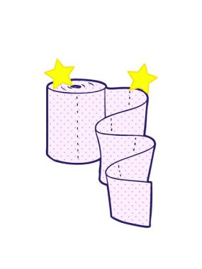 dönen yıldızlar çizgi film mutfak rulosunun animasyonu