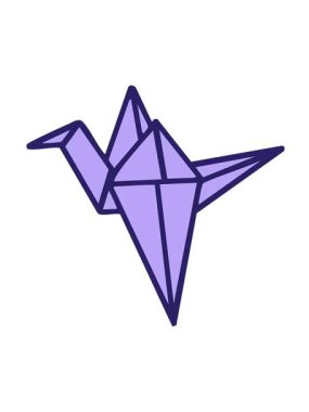 Kanatlı bir Japon kağıdının titreşimli animasyonu.