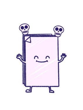 Ofis Kağıt Tebeşir Çiziminin kafatası animasyonu