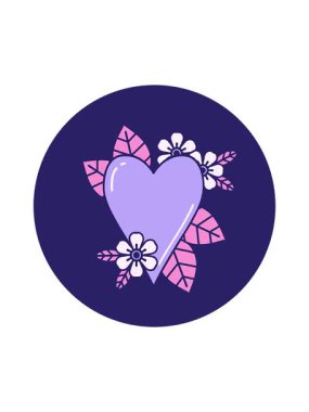 Çember kalp dövme tasarımının hareketli animasyonu