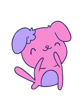 Tatlı bir kawaii köpeğinin çizgi film canlandırmasını salla ve duraklat