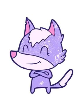 Dost canlısı kurt çizgi filminin titreyen hareketi.