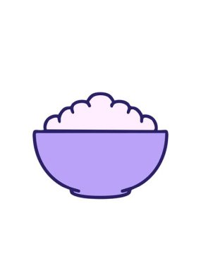 Yanıp sönen radyal çizgiler basit kasedeki sıcak pirincin canlandırması