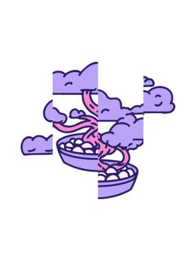 splitting motion animation of A traditional japanese bonsai tree design