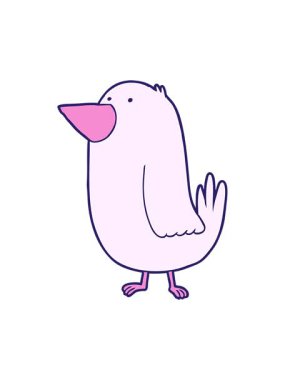 karikatür sevimli neon renkli kuşun animasyonunu bob ve duraklat