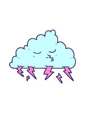 attention grabbing animation of cartoon storm cloud