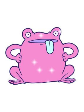 Çizgi film karakurbağasının ışıltı etkisi