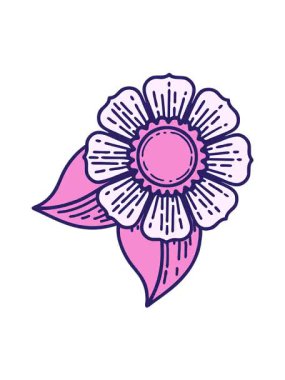 Dövme stili dekoratif çiçeğin çiziminin titreşimli hareketi