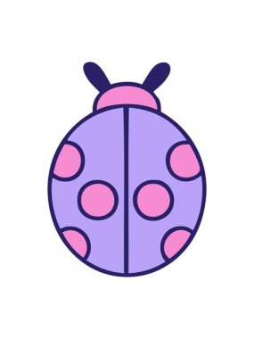 Tatlı bir uğur böceğinin animasyonunu salla ve durdur