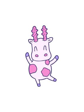 Tatlı zürafa çizgi filminin dönen hareketli animasyonu