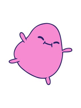 Zıplayan sevimli bir fasulyenin serbest çizim hareketli animasyonu.