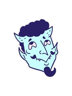 Karikatür şeytan yüzünün hareketli animasyonu