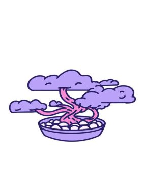 bobbing motion animation of A traditional japanese bonsai tree design