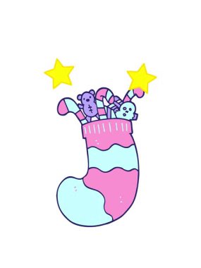 dönen yıldızlar Noel çorap çizgi filminin animasyonu