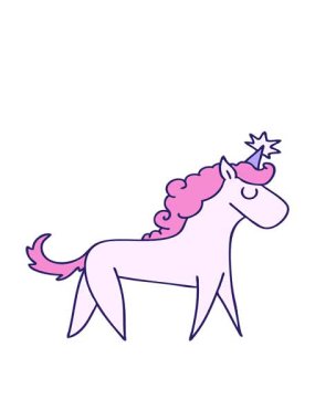 el çizimi tek boynuzlu atın hareketli animasyonu