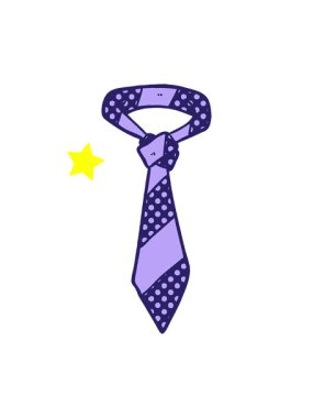 Parlayan yıldızlar çizgi film şeritli kravatın animasyonunu etkiler.