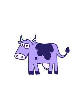 Karikatür karalama çiftliği ineğinin yükselişi ve yüzüşü