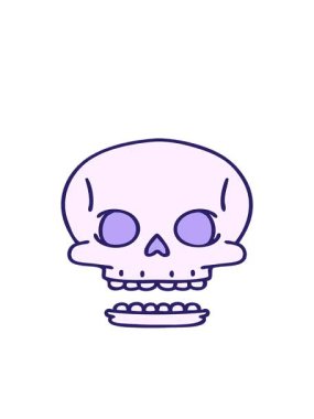 Cadılar Bayramı kafatası karikatürünün hareketli animasyonu