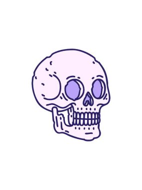 Dövmenin geleneksel kafatası biçiminde parlayan radyoaktif animasyonu