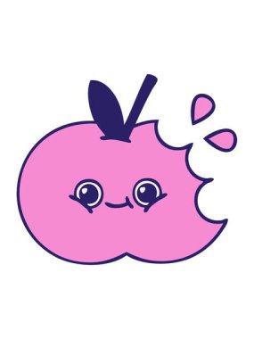 Tatlı bir elma çizgi filminin hareketli animasyonunu oynat