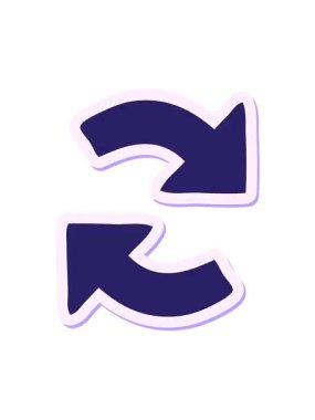 Şirin bir çizgi filmin yönlü okunun çıkartmasının efekt canlandırması