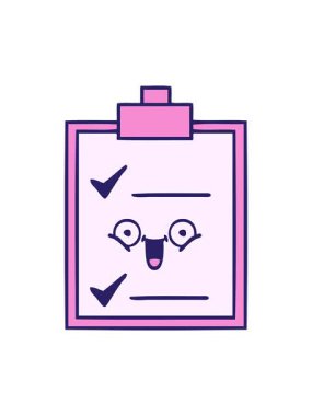 Sevimli çizgi film kontrol listesinin basınçlı canlandırması