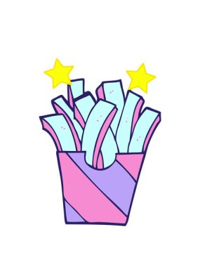 dönen yıldızların çizgi film animasyonları karalama yemek kızartmaları.