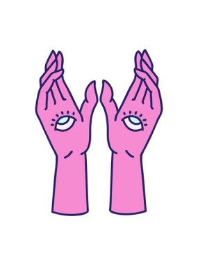 bob and pause animation of traditional style of mystic hands