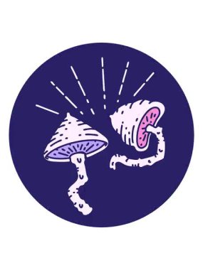 Dövme stili mantarların ikonunun canlandırma efekti