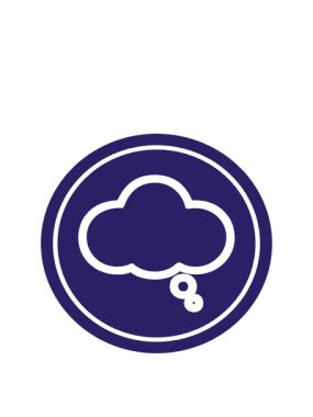 Düşünce baloncuğu dairesel simgesinin canlandırılması