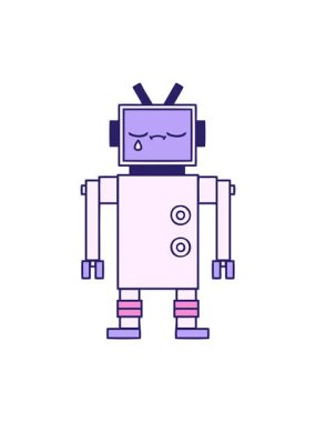 pressure popping animation of cartoon of a robot illustration